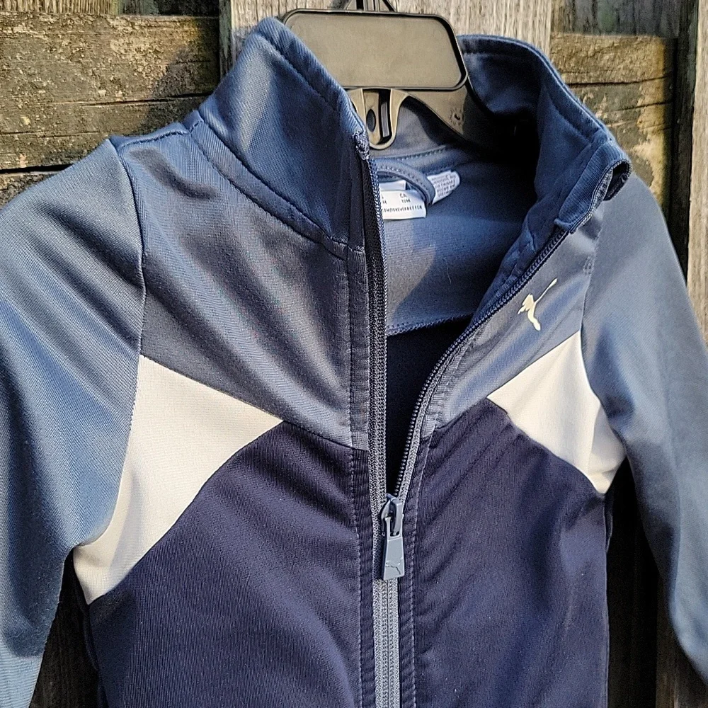 PUMA Infant's Medium Blue Logo Zip-Up Track Jacket